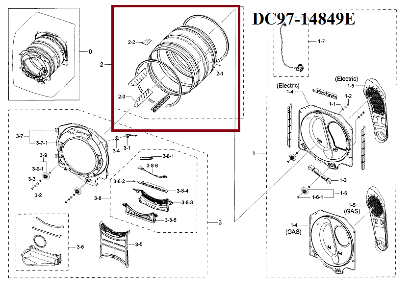 DC9714849E Dryer Drum Now DC9714849G