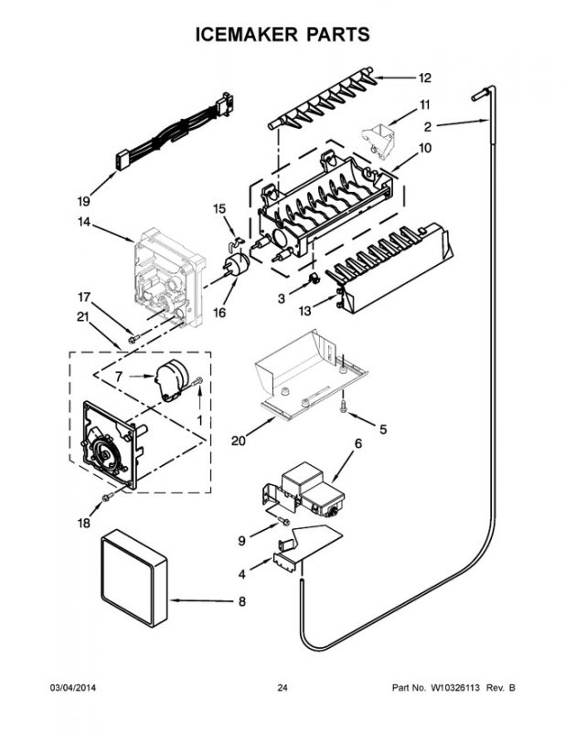 27 Whirlpool Refrigerator Ice Maker Parts Diagram