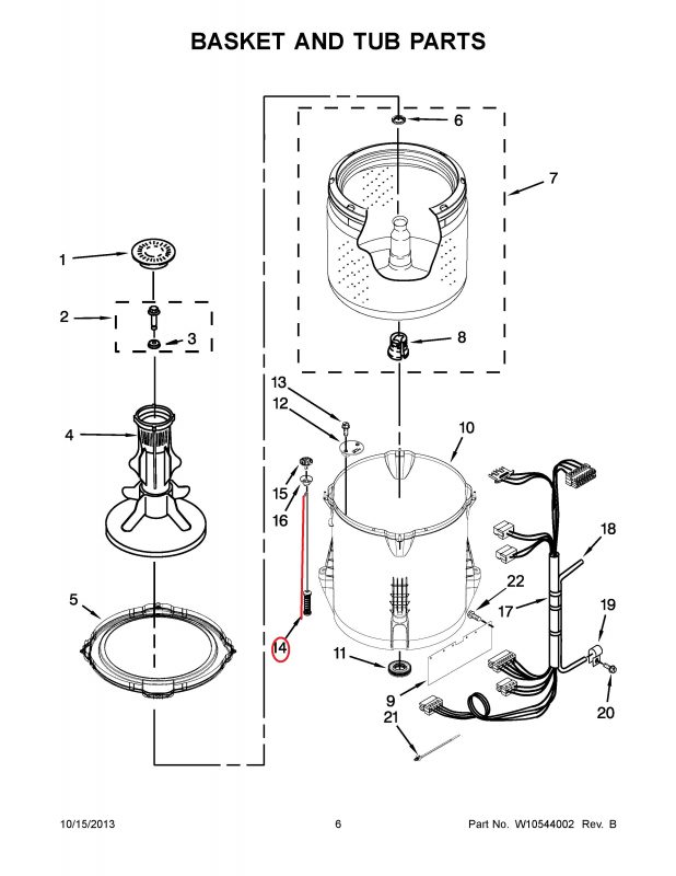 Whirlpool Clothes Washer Tub Suspension Rod W10780048