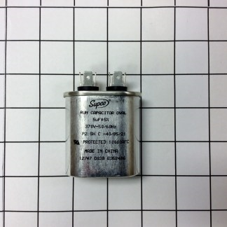 capacitors Single Oval Capacitor - 7.5 uF, 370 VAC, 1.310 x 2.160 x 2.630 (max.) in. 7.5/370 single oval air conditioning capacitor Certified to the highest level of UL 810 Tested and approved for 5,000 AFC Exact fit for OEM equipment when selected from unit parts lists.