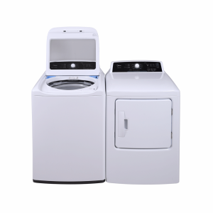 MLE41N1AWW 6.7 Cu. Ft. Front Load Electric Dryer-MLV41N1BWW 4.1 Cu. Ft. Top Load Impeller Washer with dryer