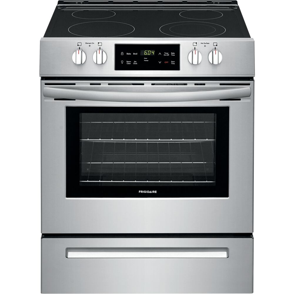 30" Elec Front Control Smooth Top Freestanding Range