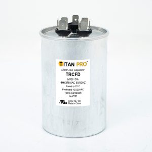 TRCFD455 Dual Run Capacitor ,TRCFD503 Dual Run Capacitor,TRCFD455 45+5 MFD 440 Motor Run Capacitor New Packard Quality Part Number TRCFD355 35+5 MFD 440/370V ROUND Dual Run Capacitor  /TITAN PRO CAPACITOR 35/5 MFD 440/370V ROUND Dual Run Capacitor