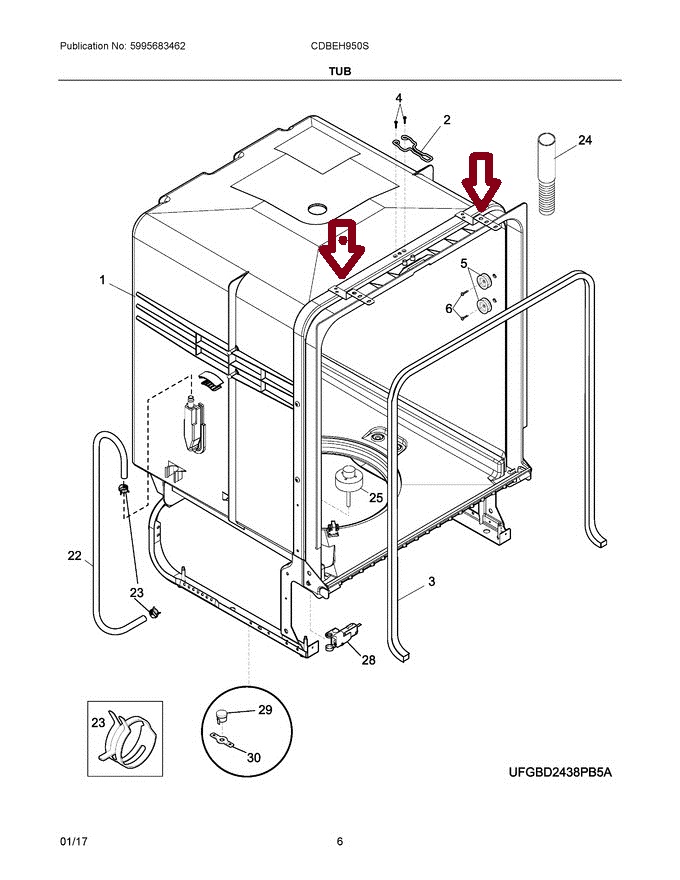 154406801 Dishwasher Mounting Bracket Kit Appliance Parts
