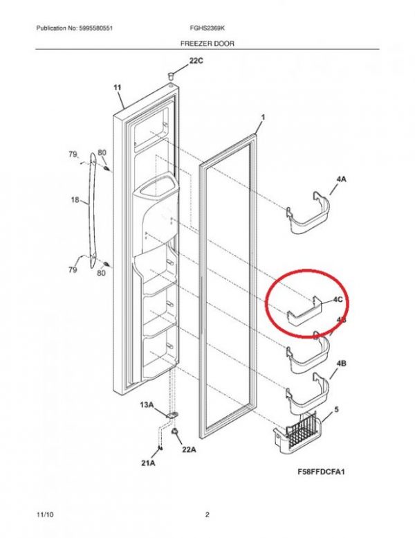 240358401 Freezer Bin-Door
