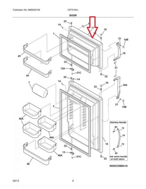 241798412 Black Freezer Door