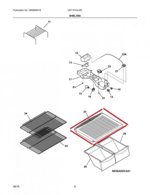 242120501 Crisper Cover