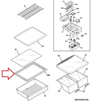 242205404 Drawer Cover Frame