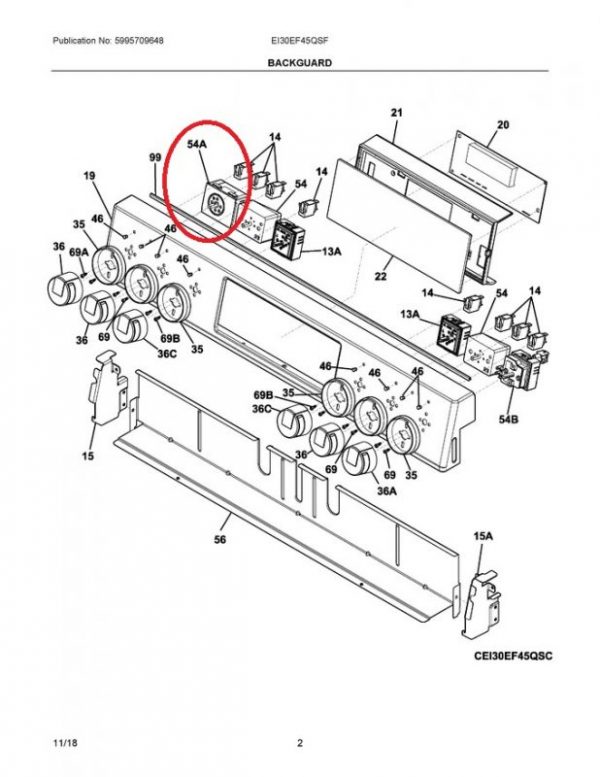 316305100 Burner Switch