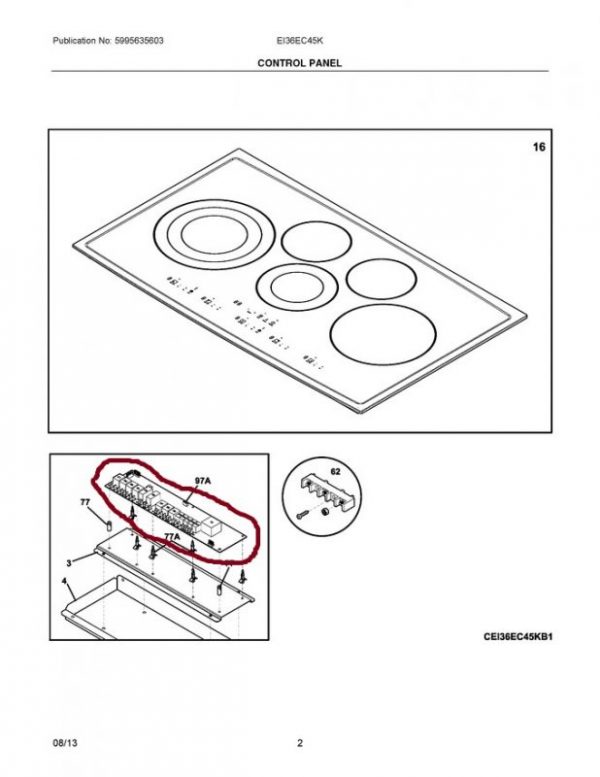 318939702 Cooktop Selector Board