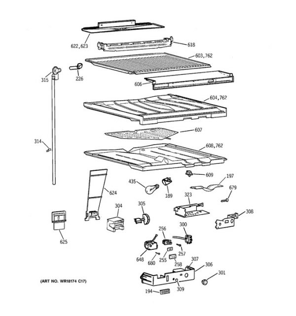 WR51X10005 Defrost Heater & Bracket