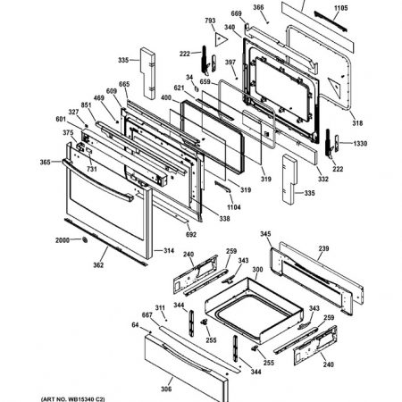 WB57K10174 GE Oven Door Crystal Window