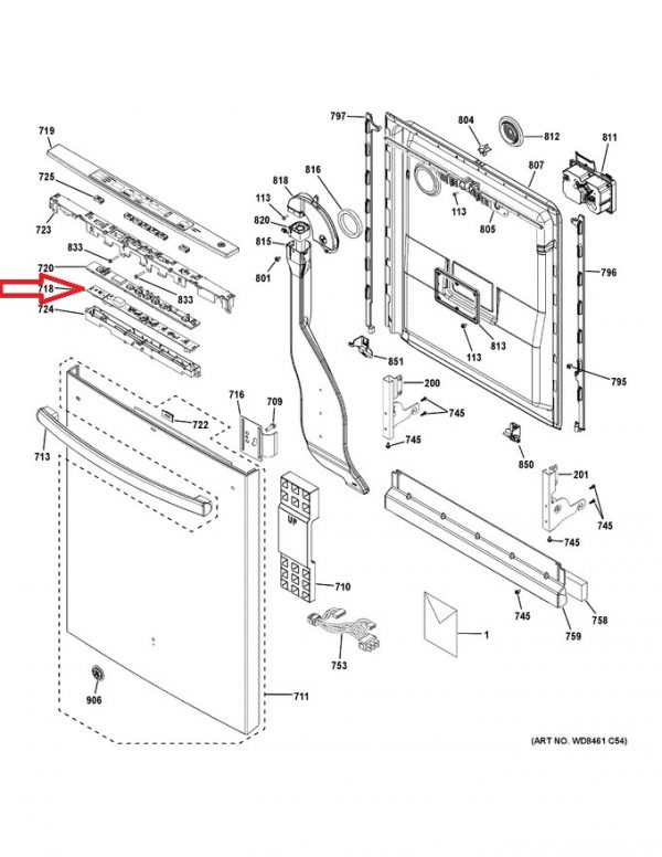 WD21X23462 Dishwasher Control Display