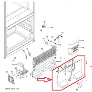 WR14X26746 GE Cover Evaporator
