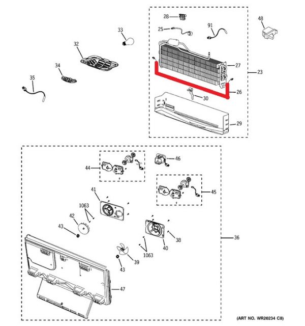 WR51X10104 GE Defrost Heater Element