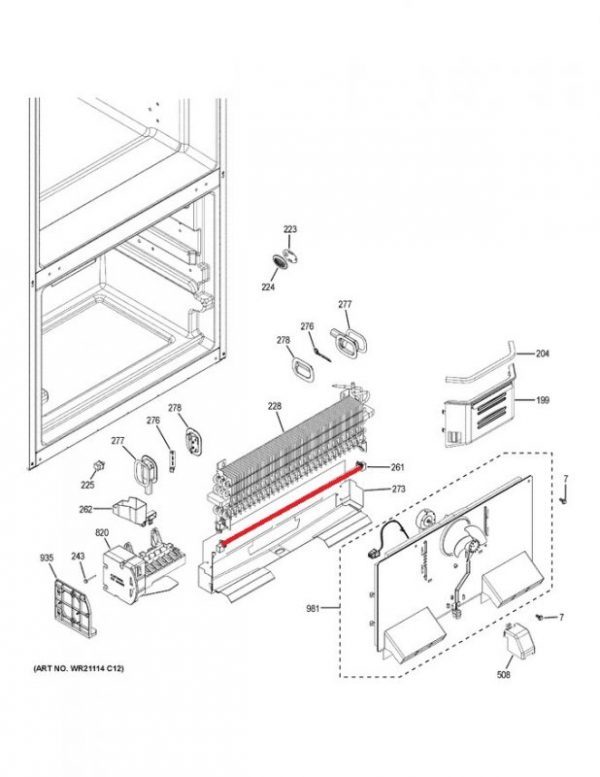 WR51X25156 GE Defrost Heater