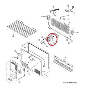 WR60X26085 GE refrigerator evaporator fan motor
