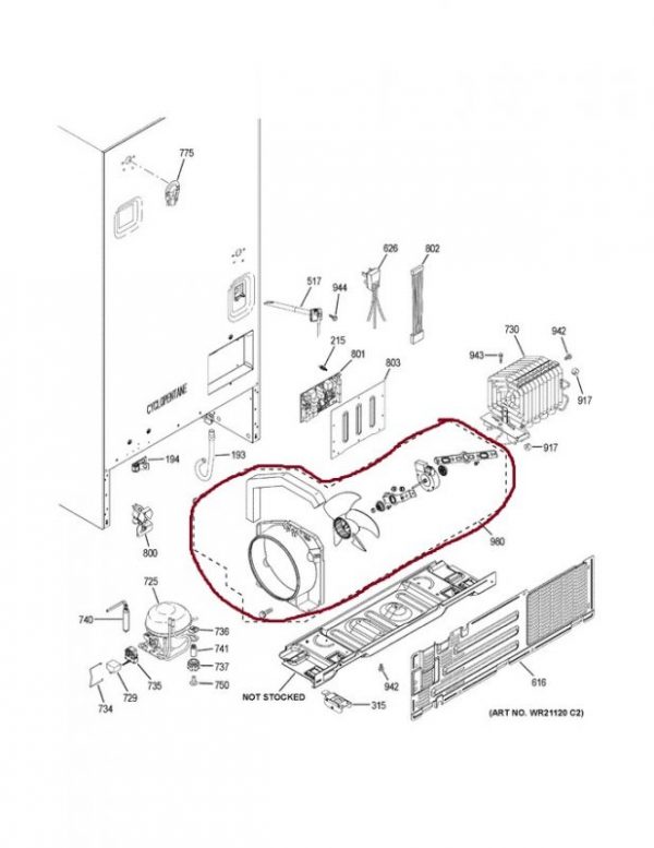 WR60X25869 GE Fan Motor