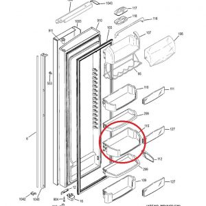 WR71X10973 GE refrigerator door shelf bin