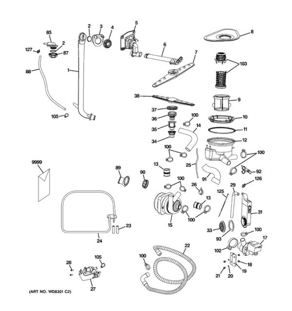 General Electric WD26X10031 Dishwasher Motor Assembly