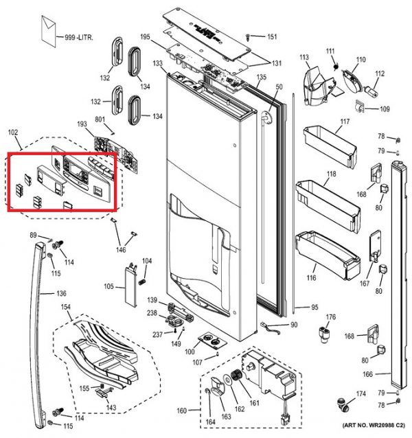 WR17X13200 Dispenser Display Asm
